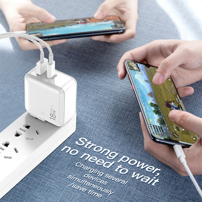 TOTUDESIGN HTY-0902000 Sharp Series 18W PD + QC 3.0 Dual USB Travel Charger Power Adapter, US Plug(White) - Apple Accessories by TOTUDESIGN | Online Shopping UK | buy2fix