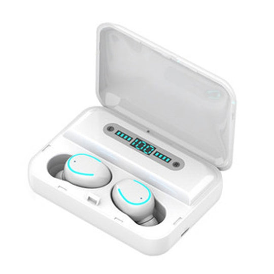 Écouteur Bluetooth tactile intelligent à suppression de bruit F9-5 avec boîtier de chargement, prend en charge l'affichage de puissance LED à trois écrans, les appels HD, la banque d'alimentation et Siri (blanc)