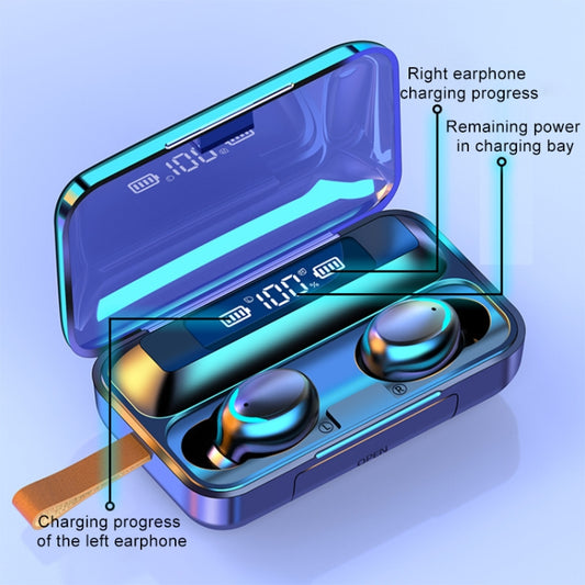 F9-5C Jerry Solution Touch Bluetooth Earphone with Magnetic Charging Box, Support Three-screen LED Power Display & Power Bank & Call & Siri & Hand Strap (Black) by buy2fix