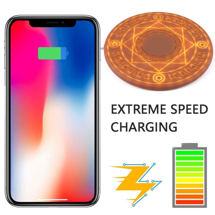10W Magic Array Qi Standard Wireless Fast Charger Charging Pad with Voice For iPhone, Galaxy, Huawei, Xiaomi, LG, HTC and Other QI Standard Smart Phones (Brown) - Wireless Charger by buy2fix | Online Shopping UK | buy2fix