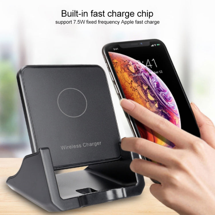 A918 10W Mobile Phone Vertical Wireless Quick Charger Holder(Black) - Apple Accessories by buy2fix | Online Shopping UK | buy2fix