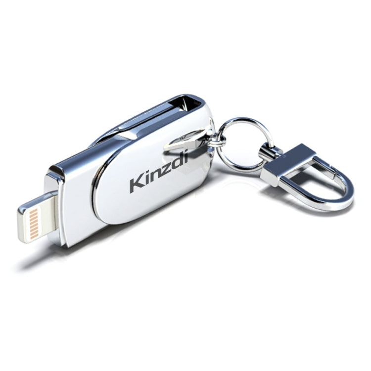 Kinzdi 32GB USB + 8 Pin Interface Metal Twister Flash U Disk (Silver) - USB Flash Drives by Kinzdi | Online Shopping UK | buy2fix