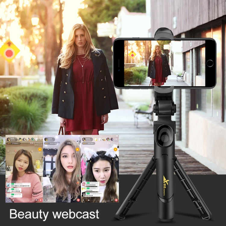 XT-09 Multi-function Live Broadcast Mobile Bluetooth Self-timer Pole Tripod (Black White) - Consumer Electronics by buy2fix | Online Shopping UK | buy2fix