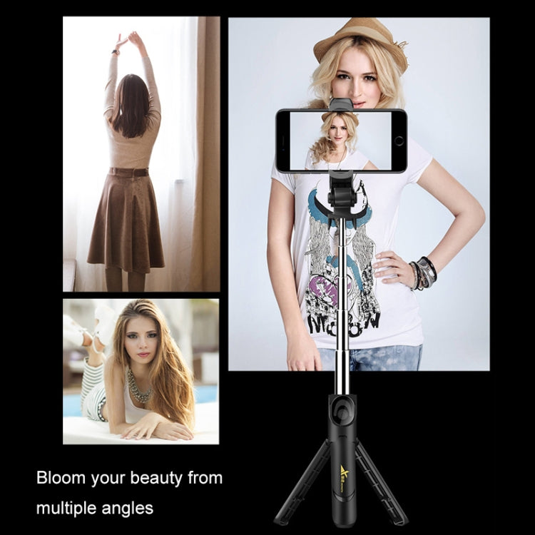 XT-09 Multi-function Live Broadcast Mobile Bluetooth Self-timer Pole Tripod (Black White) - Consumer Electronics by buy2fix | Online Shopping UK | buy2fix