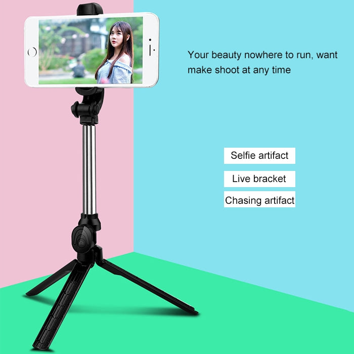 XT10 Multi-function Mobile Live Broadcast Bluetooth Self-timer Pole Tripod (White) - Consumer Electronics by buy2fix | Online Shopping UK | buy2fix