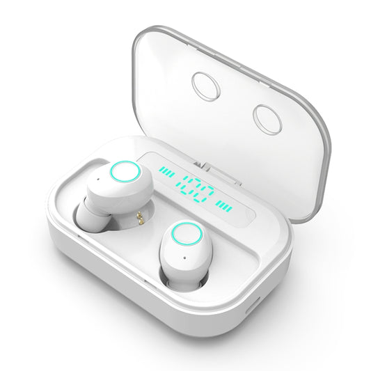 M7 TWS V5.0 Binaural Wireless Stereo Bluetooth Headset with Charging Case and Digital Display(White) by buy2fix