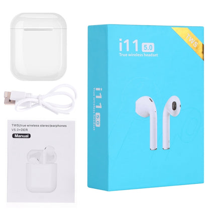 i11 TWS Upgraded Version Bluetooth V5.0 Touch Control Wireless Stereo Earphones with Magnetic Charging Box, Compatible with iOS & Android(White) - TWS Earphone by buy2fix | Online Shopping UK | buy2fix