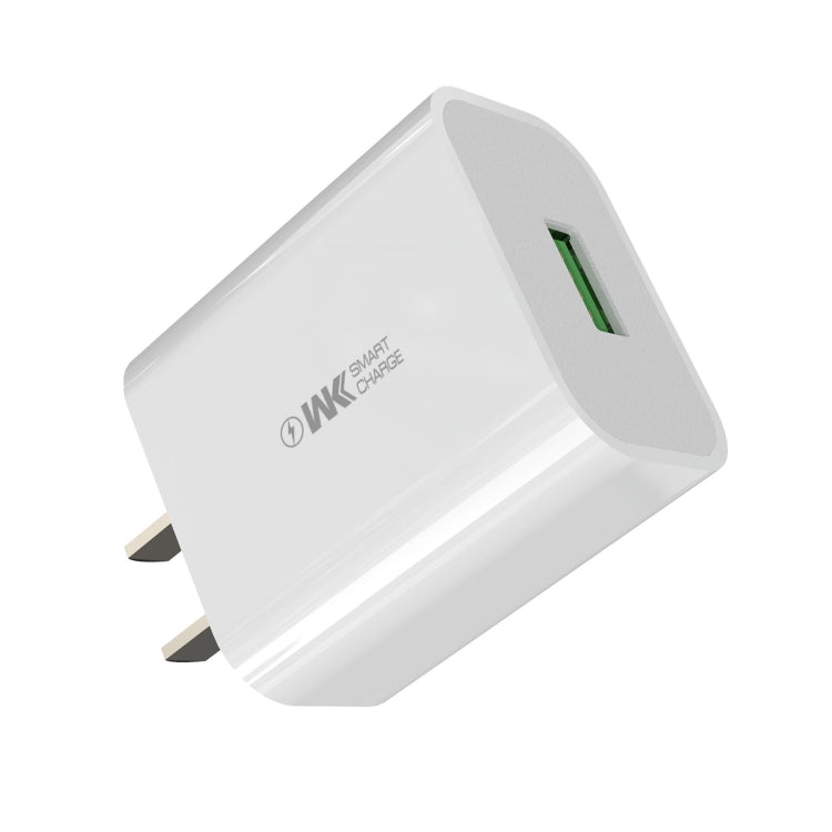 WK WP-U112 18W Single USB Fast Charging Travel Charger Power Adapter, CN Plug(White) - Apple Accessories by WK | Online Shopping UK | buy2fix