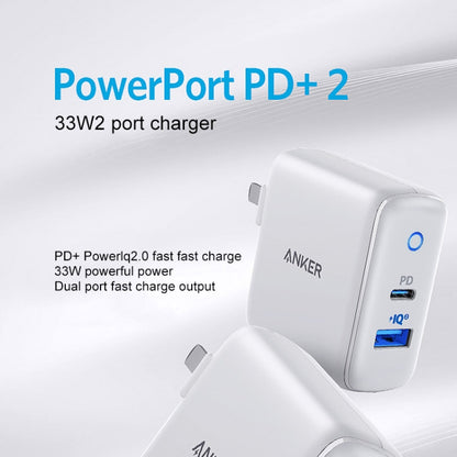 ANKER A2626 33W PowerPort PD USB-C / Type-C Interface + PowerIQ 2.0 USB-A Interface Wall Charger, US Plug(White) - USB Charger by ANKER | Online Shopping UK | buy2fix