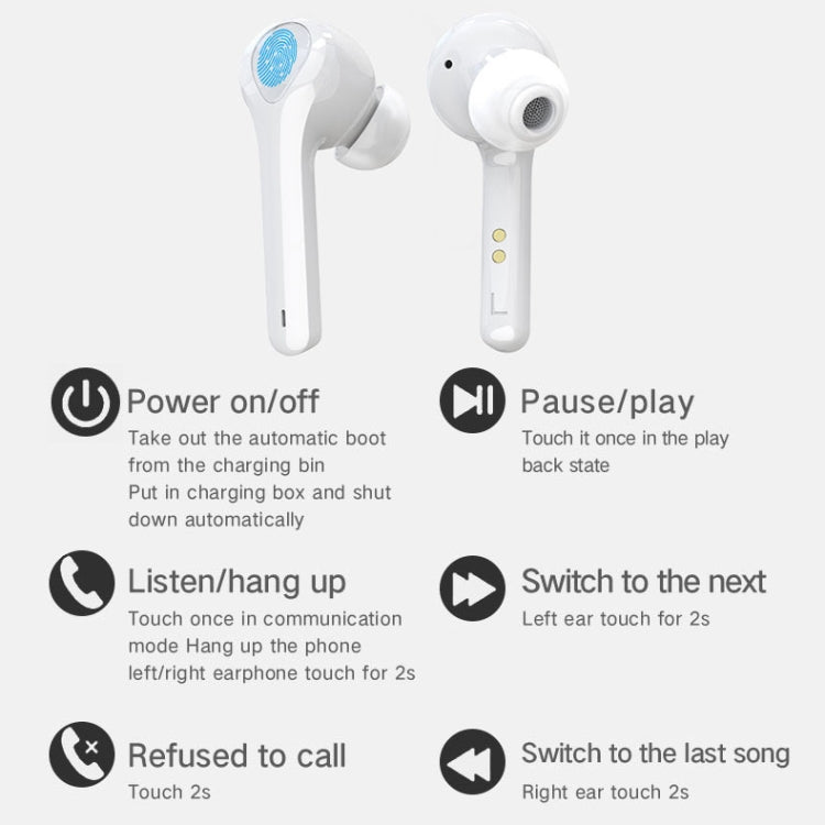 G9 Bluetooth 5.0 HIFI 3D Stereo Wireless Earphone (White) - Bluetooth Earphone by buy2fix | Online Shopping UK | buy2fix