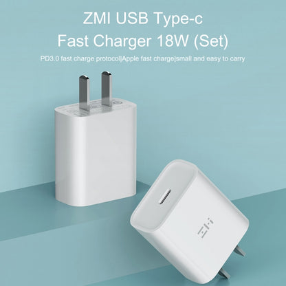 Original Xiaomi Youpin ZMI 20W Quick Charger Power Adapter with Type-C / USB-C to 8 Pin Charging Cable, US Plug(White) - Apple Accessories by Xiaomi | Online Shopping UK | buy2fix