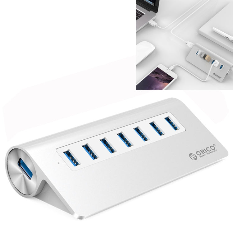 ORICO M3H7-V1 Aluminum Alloy 7 USB 3.0 Ports HUB with 30W Power Adapter - Computer & Networking by ORICO | Online Shopping UK | buy2fix