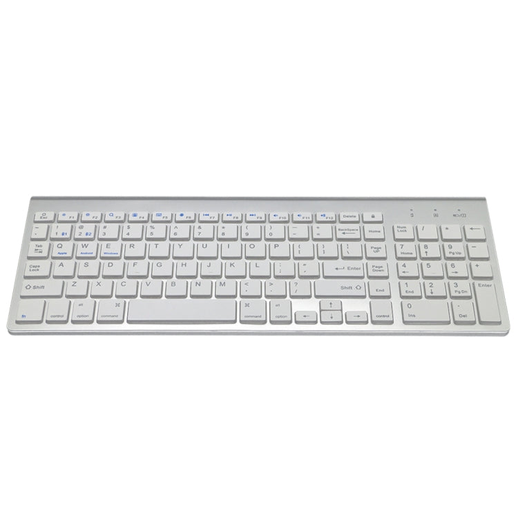 K368 Dual Mode Dual Channel 102 Keys Wireless Bluetooth Keyboard for Laptop, Notebook, Tablet and Smartphones, Support Android / iOS / Windows or An Updated Version(Silver) - Wireless Keyboard by buy2fix | Online Shopping UK | buy2fix