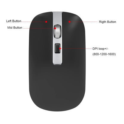 HXSJ M30 Rechargeable Wireless Mouse Metal Wheel Mute 2.4G Office Mouse 500 mAh Built-in Battery(Grey) - Computer & Networking by HXSJ | Online Shopping UK | buy2fix