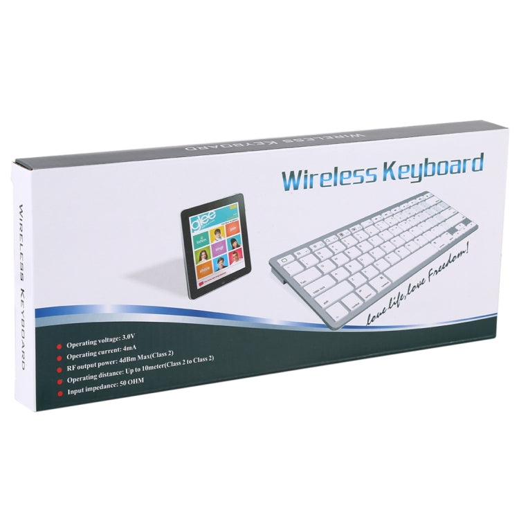 WB-8022 Ultra-thin Wireless Bluetooth Keyboard for iPad, Samsung, Huawei, Xiaomi, Tablet PCs or Smartphones, Ko Language Keys(Silver) - Computer & Networking by buy2fix | Online Shopping UK | buy2fix