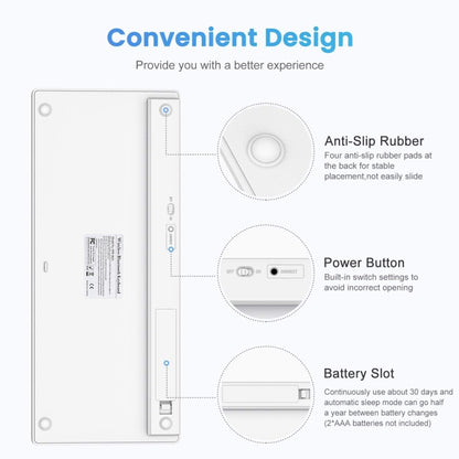WB-8022 Ultra-thin Wireless Bluetooth Keyboard for iPad, Samsung, Huawei, Xiaomi, Tablet PCs or Smartphones, Ko Language Keys(Silver) - Computer & Networking by buy2fix | Online Shopping UK | buy2fix