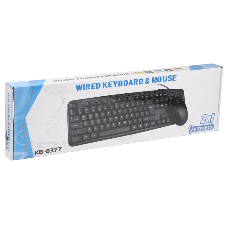 KB-8377 USB Wired Keyboard Mouse Set (Black) -  by buy2fix | Online Shopping UK | buy2fix