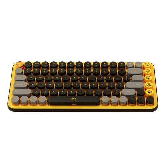 Logitech POP KEYS Round Button Bluetooth Mechanical Keyboard(Yellow) by Logitech