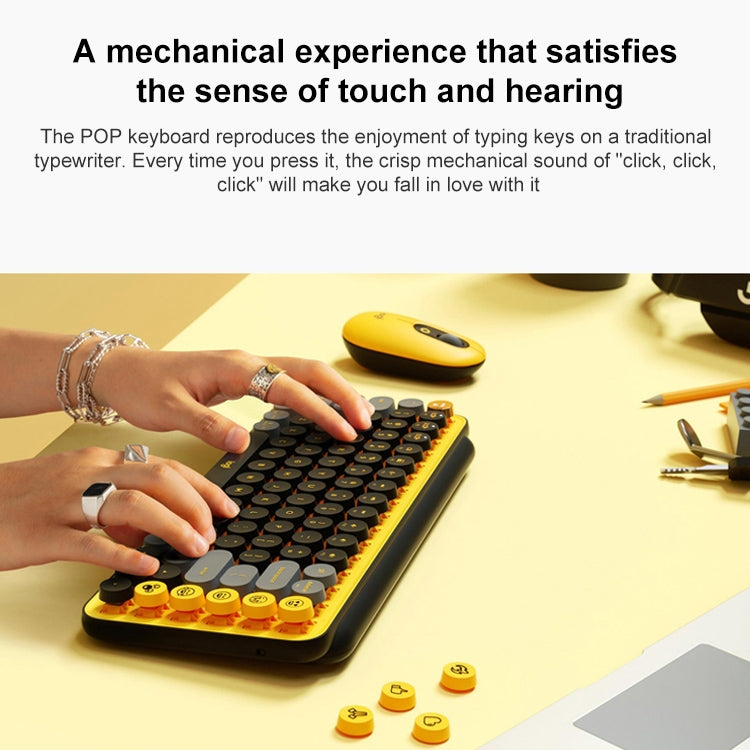 Logitech POP KEYS Round Button Bluetooth Mechanical Keyboard(Yellow) -  by Logitech | Online Shopping UK | buy2fix