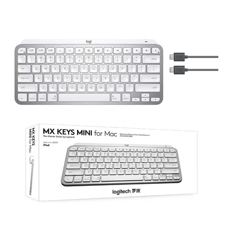 Logitech MX Keys Mini Mac Version Wireless Bluetooth Ultra-thin Smart Backlit Keyboard (Grey) - Wireless Keyboard by Logitech | Online Shopping UK | buy2fix