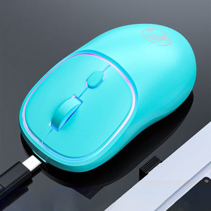 iMICE W-618 Rechargeable 4 Buttons 1600 DPI 2.4GHz Bluetooth Silent Wireless Mouse for Computer PC Laptop (Blue) by iMICE