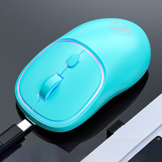 iMICE W-618 Rechargeable 4 Buttons 1600 DPI 2.4GHz Bluetooth Silent Wireless Mouse for Computer PC Laptop (Blue) by iMICE