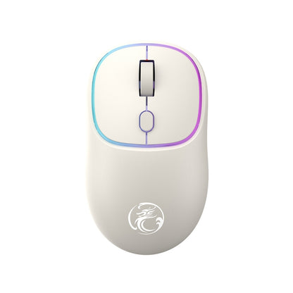 iMICE W-618 Rechargeable 4 Buttons 1600 DPI 2.4GHz Bluetooth Silent Wireless Mouse for Computer PC Laptop (Milk Tea) by iMICE