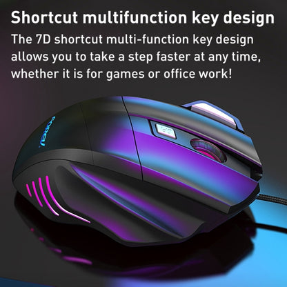 FOREV FV-X7 3200dpi Wired Mechanical Gaming RGB Lighted Mouse (Black) - Wired Mice by buy2fix | Online Shopping UK | buy2fix