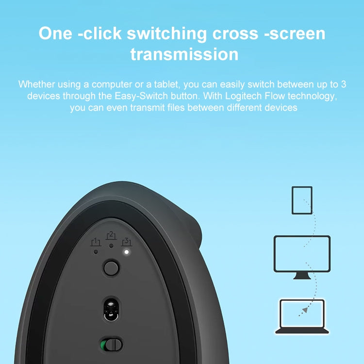Logitech Lift Vertical 1000DPI 2.4GHz Ergonomic Wireless Bluetooth Dual Mode Mouse (White) - Wireless Mice by Logitech | Online Shopping UK | buy2fix