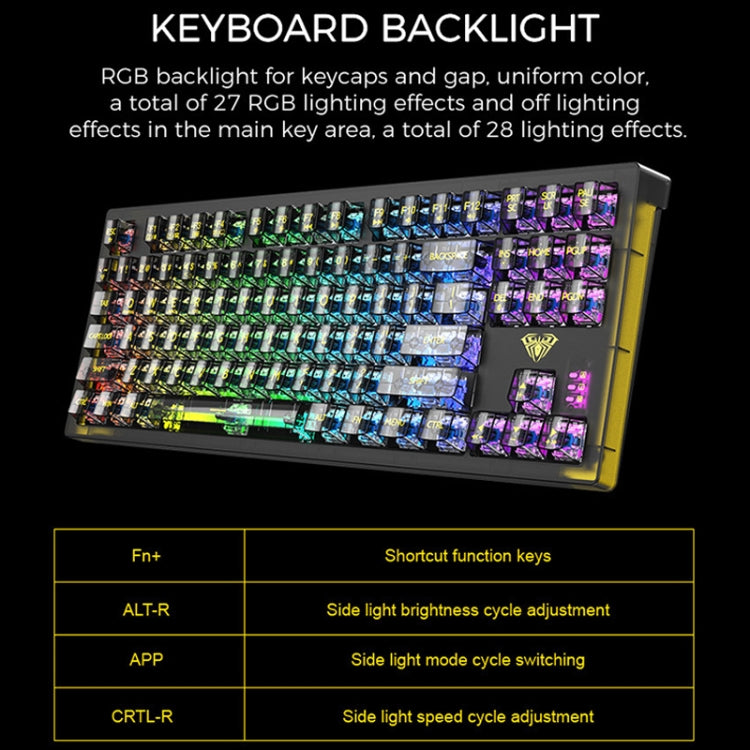 AULA F2183 RGB Wireless Bluetooth Keyboard(White) - Wireless Keyboard by AULA | Online Shopping UK | buy2fix