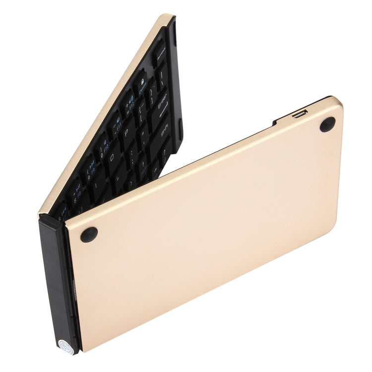 F66 Foldable Bluetooth Wireless 66 Keys Keyboard, Support Android / Windows / iOS(Gold) - Wireless Keyboard by buy2fix | Online Shopping UK | buy2fix
