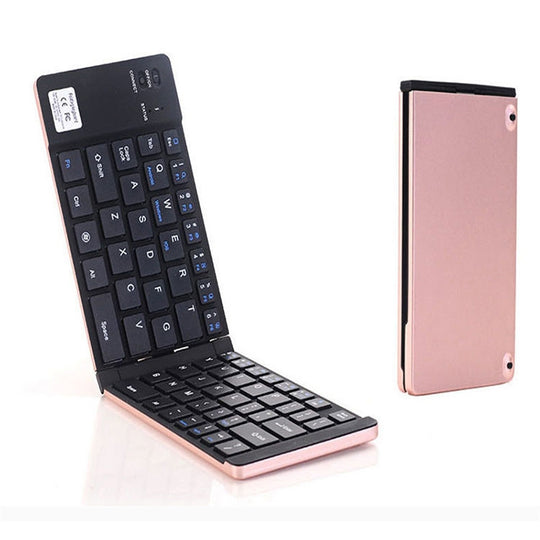 Clavier pliable sans fil Bluetooth 66 touches F66, compatible Android/Windows/iOS (or rose)