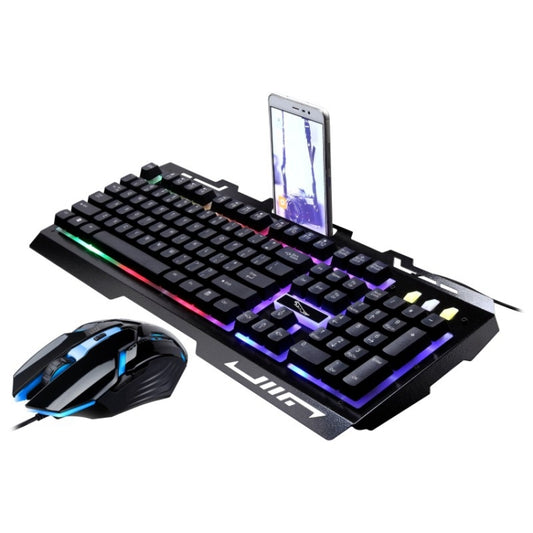 Chasing Leopard G700 USB RGB Backlight Wired Optical Gaming Mouse and Keyboard Set, Keyboard Cable Length: 1.35m, Mouse Cable Length: 1.3m(Black) by Chasing Leopard