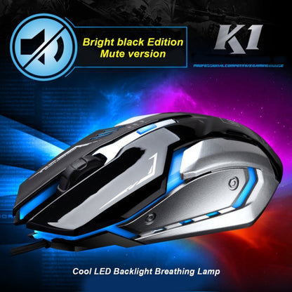 Chasing Leopard K1 USB 1600DPI Three-speed Adjustable LED Backlight Mute Wired Optical Gaming Mouse, Length: 1.3m(White) - Computer & Networking by Chasing Leopard | Online Shopping UK | buy2fix