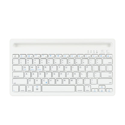 B908 Ultra-slim 78 Keys Bluetooth Wireless Keyboard with Concave Mobile Phone Holder (White) - Wireless Keyboard by buy2fix | Online Shopping UK | buy2fix