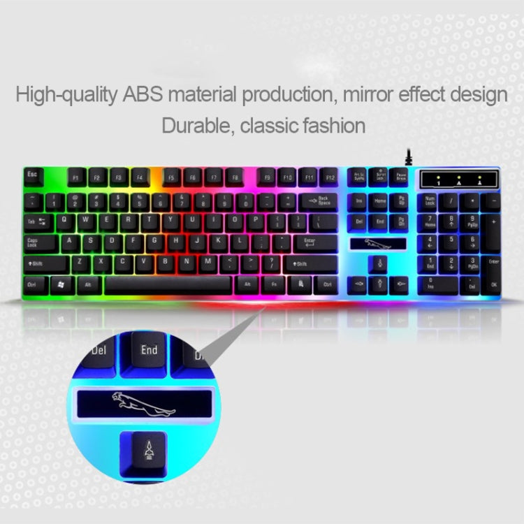 ZGB G21 104 Keys USB Wired Mechanical Feel Colorful Backlight Office Computer Keyboard Gaming Keyboard(Black) - Wired Keyboard by buy2fix | Online Shopping UK | buy2fix