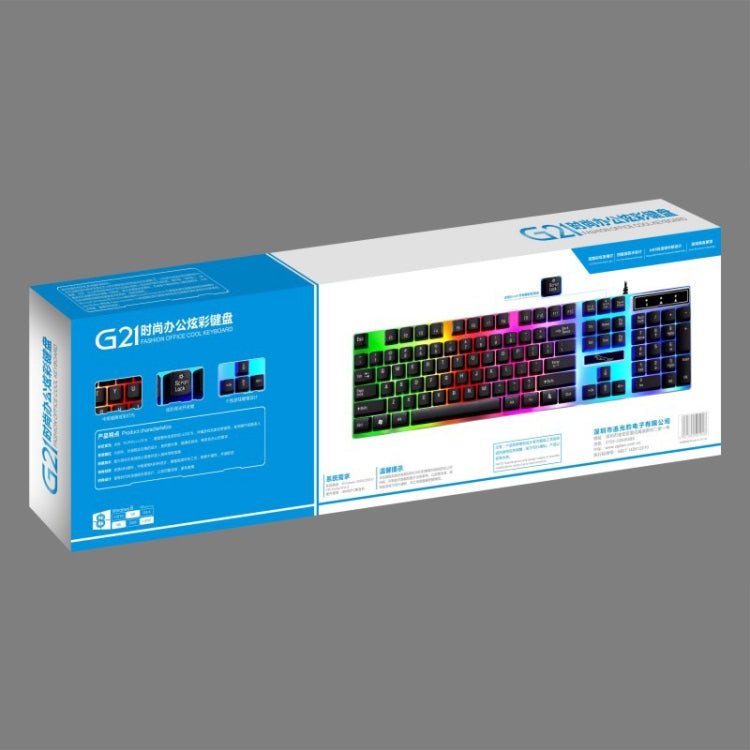 ZGB G21 104 Keys USB Wired Mechanical Feel Colorful Backlight Office Computer Keyboard Gaming Keyboard(Black) - Wired Keyboard by buy2fix | Online Shopping UK | buy2fix