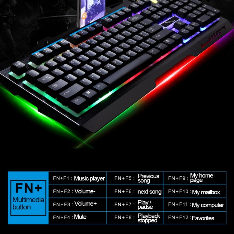 ZGB G700 104 Keys USB Wired Mechanical Feel Glowing Metal Panel Suspension Gaming Keyboard with Phone Holder(Black) - Wired Keyboard by buy2fix | Online Shopping UK | buy2fix