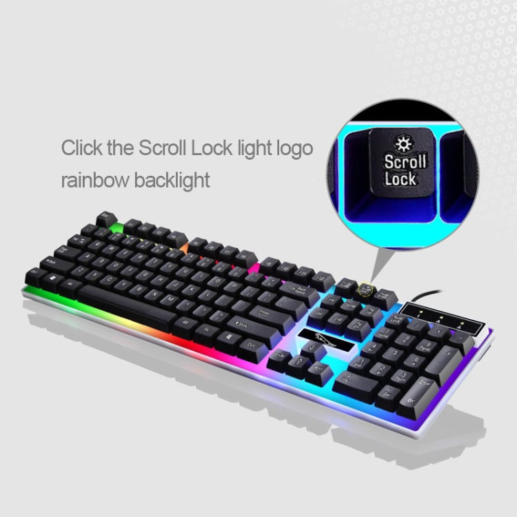 ZGB G21 1600 DPI Professional Wired Colorful Backlight Mechanical Feel Suspension Keyboard + Optical Mouse Kit for Laptop, PC(Black) - Wired Keyboard by buy2fix | Online Shopping UK | buy2fix