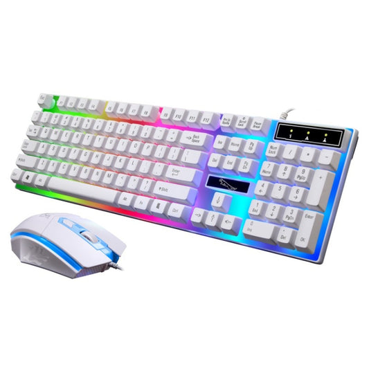 ZGB G21 1600 DPI Professional Wired Colorful Backlight Mechanical Feel Suspension Keyboard + Optical Mouse Kit for Laptop, PC(White) by buy2fix