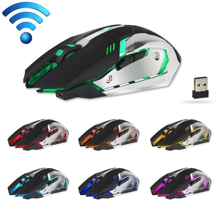 ZERODATE X70 2.4GHz Wireless 6-Keys 2400 DPI Adjustable Ergonomics Optical Gaming Mouse with Breathing Light(Black) - Wireless Mice by ZERODATE | Online Shopping UK | buy2fix