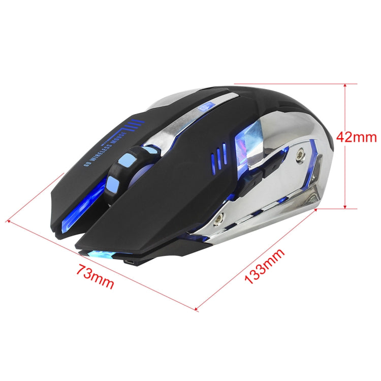 ZERODATE X70 2.4GHz Wireless 6-Keys 2400 DPI Adjustable Ergonomics Optical Gaming Mouse with Breathing Light(Black) - Wireless Mice by ZERODATE | Online Shopping UK | buy2fix