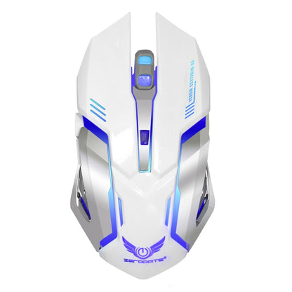 ZERODATE X70 2.4GHz Wireless 6-Keys 2400 DPI Adjustable Ergonomics Optical Gaming Mouse with Breathing Light(White) - Wireless Mice by ZERODATE | Online Shopping UK | buy2fix