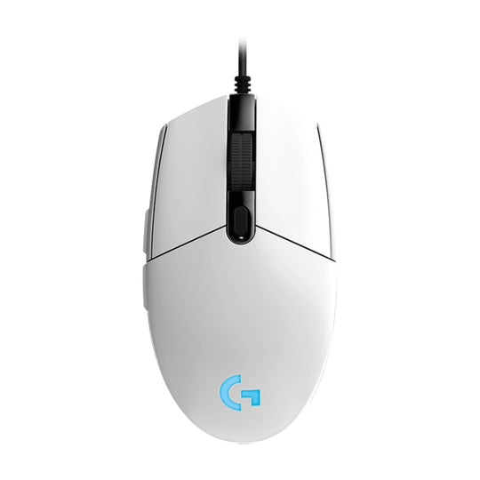 Souris de jeu optique filaire réglable à cinq vitesses Logitech G102 à 6 touches RVB brillantes 6000 DPI, longueur : 2 m (blanc)