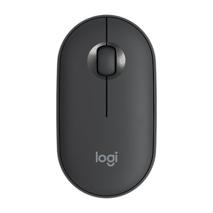 Logitech Pebble Cobblestone Shape Thin 3-keys 1000DPI Mute Wireless Bluetooth Optical Mouse, Wireless Range: 10m (Black) - Wireless Mice by Logitech | Online Shopping UK | buy2fix