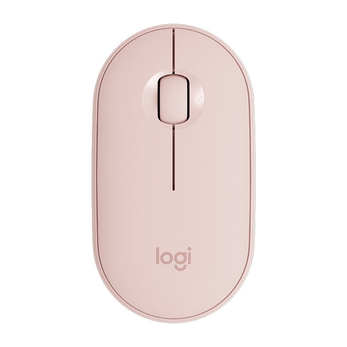 Logitech Pebble Cobblestone Shape Thin 3-keys 1000DPI Mute Wireless Bluetooth Optical Mouse, Wireless Range: 10m (Pink) - Wireless Mice by Logitech | Online Shopping UK | buy2fix