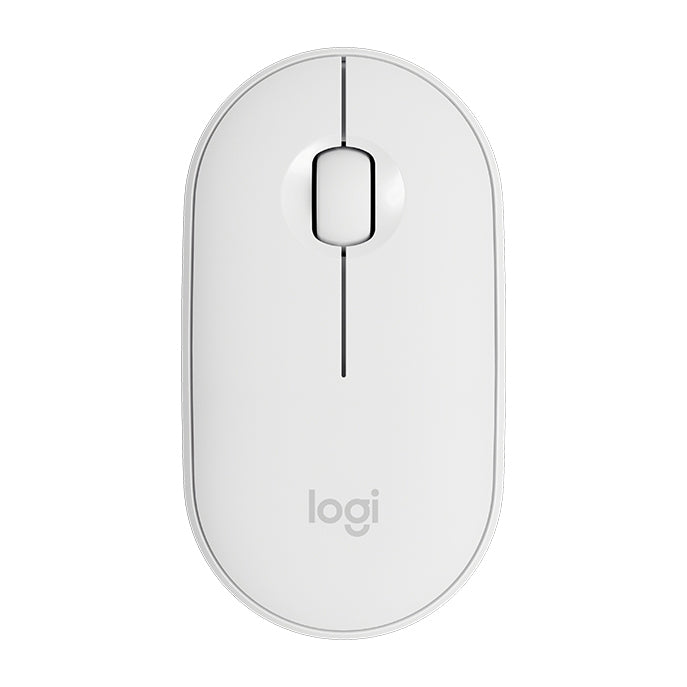 Logitech Pebble Cobblestone Shape Thin 3-keys 1000DPI Mute Wireless Bluetooth Optical Mouse, Wireless Range: 10m (White) -  by Logitech | Online Shopping UK | buy2fix