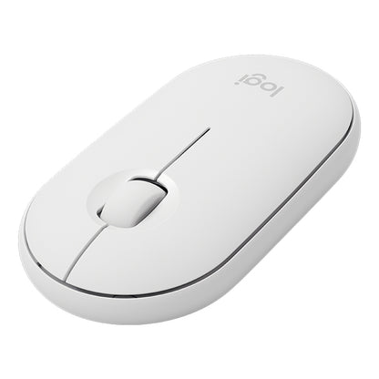 Logitech Pebble Cobblestone Shape Thin 3-keys 1000DPI Mute Wireless Bluetooth Optical Mouse, Wireless Range: 10m (White) -  by Logitech | Online Shopping UK | buy2fix