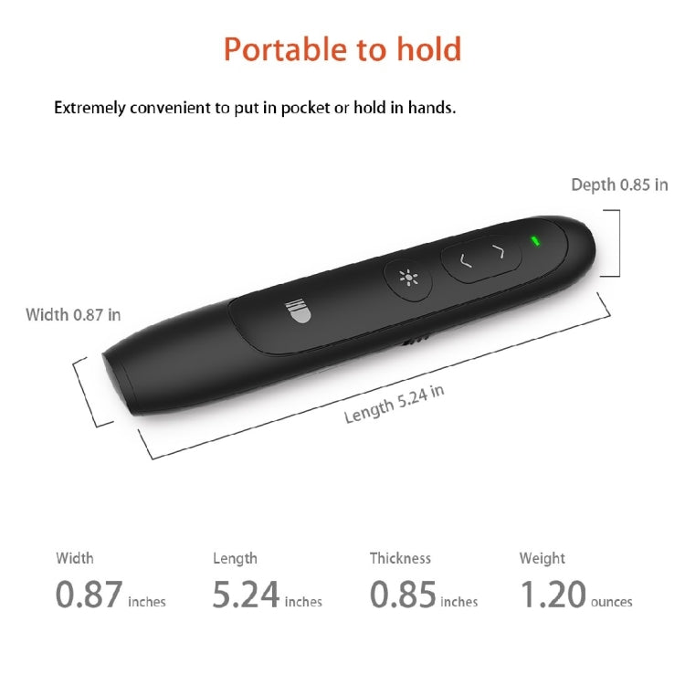 Doosl DSIT012 2.4GHz Wireless Presenter PowerPoint Clicker Representation Remote Control Pointer, Control Distance: 100m(Black) -  by DOOSL | Online Shopping UK | buy2fix