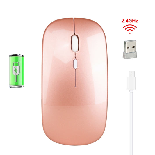 HXSJ M80 2.4GHz Wireless 1600DPI Three-speed Adjustable Optical Mute Mouse (Rose Gold) by HXSJ